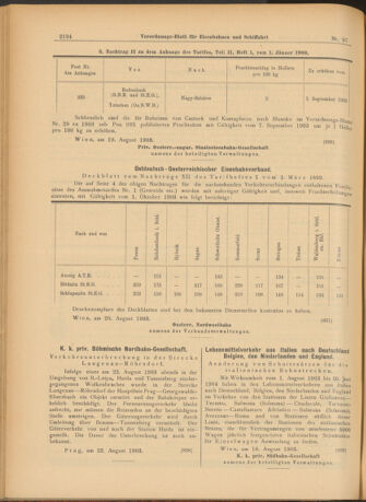 Verordnungs-Blatt für Eisenbahnen und Schiffahrt: Veröffentlichungen in Tarif- und Transport-Angelegenheiten 19030825 Seite: 6