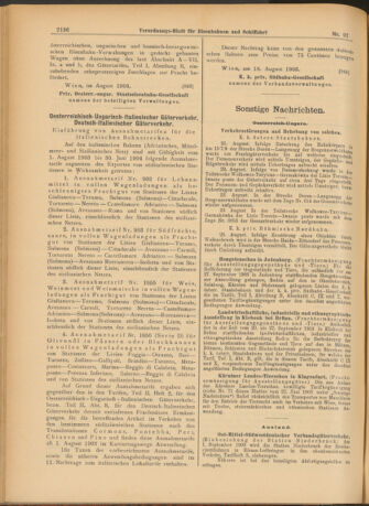 Verordnungs-Blatt für Eisenbahnen und Schiffahrt: Veröffentlichungen in Tarif- und Transport-Angelegenheiten 19030825 Seite: 8