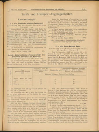 Verordnungs-Blatt für Eisenbahnen und Schiffahrt: Veröffentlichungen in Tarif- und Transport-Angelegenheiten 19030827 Seite: 5