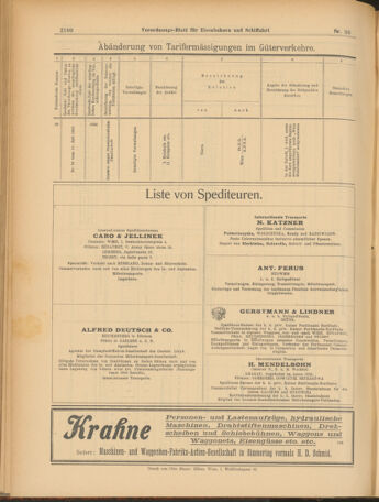 Verordnungs-Blatt für Eisenbahnen und Schiffahrt: Veröffentlichungen in Tarif- und Transport-Angelegenheiten 19030829 Seite: 20