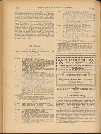 Verordnungs-Blatt für Eisenbahnen und Schiffahrt: Veröffentlichungen in Tarif- und Transport-Angelegenheiten 19030829 Seite: 8