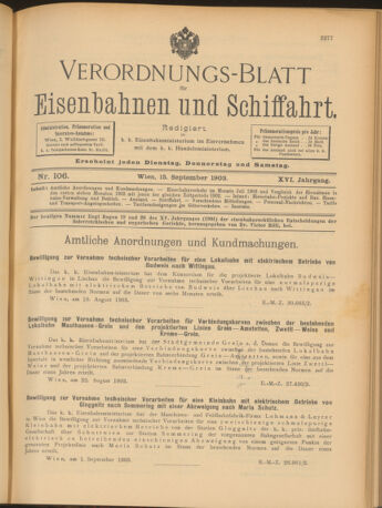 Verordnungs-Blatt für Eisenbahnen und Schiffahrt: Veröffentlichungen in Tarif- und Transport-Angelegenheiten 19030915 Seite: 1