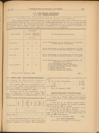 Verordnungs-Blatt für Eisenbahnen und Schiffahrt: Veröffentlichungen in Tarif- und Transport-Angelegenheiten 19030922 Seite: 7