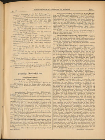 Verordnungs-Blatt für Eisenbahnen und Schiffahrt: Veröffentlichungen in Tarif- und Transport-Angelegenheiten 19030922 Seite: 9