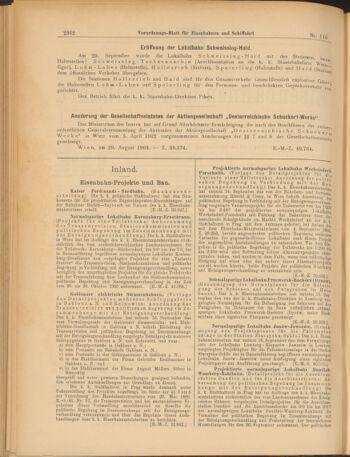 Verordnungs-Blatt für Eisenbahnen und Schiffahrt: Veröffentlichungen in Tarif- und Transport-Angelegenheiten 19030924 Seite: 2