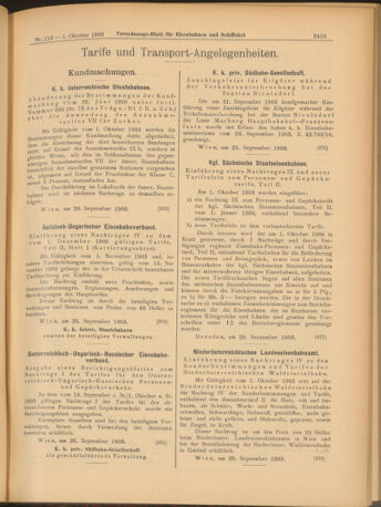 Verordnungs-Blatt für Eisenbahnen und Schiffahrt: Veröffentlichungen in Tarif- und Transport-Angelegenheiten 19031001 Seite: 7