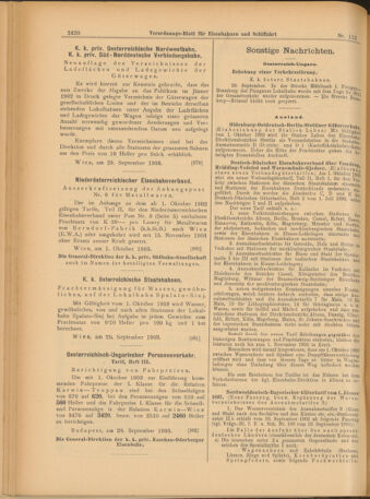 Verordnungs-Blatt für Eisenbahnen und Schiffahrt: Veröffentlichungen in Tarif- und Transport-Angelegenheiten 19031001 Seite: 8