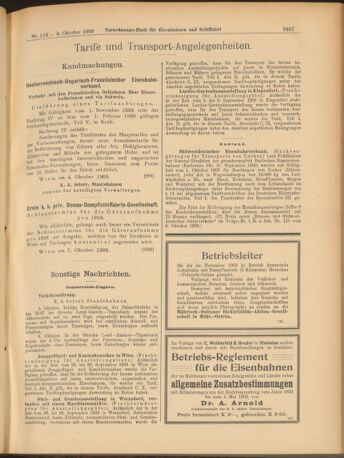 Verordnungs-Blatt für Eisenbahnen und Schiffahrt: Veröffentlichungen in Tarif- und Transport-Angelegenheiten 19031008 Seite: 7