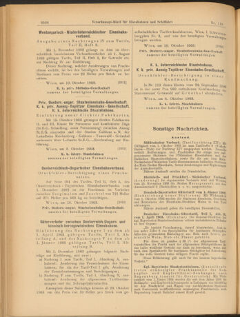 Verordnungs-Blatt für Eisenbahnen und Schiffahrt: Veröffentlichungen in Tarif- und Transport-Angelegenheiten 19031013 Seite: 20