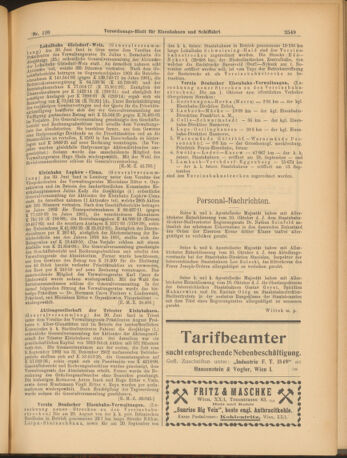 Verordnungs-Blatt für Eisenbahnen und Schiffahrt: Veröffentlichungen in Tarif- und Transport-Angelegenheiten 19031017 Seite: 5