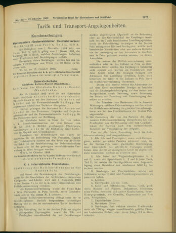 Verordnungs-Blatt für Eisenbahnen und Schiffahrt: Veröffentlichungen in Tarif- und Transport-Angelegenheiten 19031022 Seite: 5