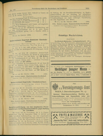 Verordnungs-Blatt für Eisenbahnen und Schiffahrt: Veröffentlichungen in Tarif- und Transport-Angelegenheiten 19031031 Seite: 9