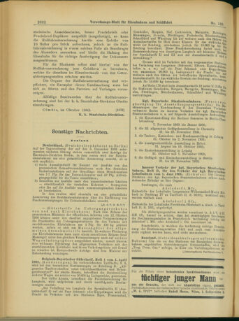 Verordnungs-Blatt für Eisenbahnen und Schiffahrt: Veröffentlichungen in Tarif- und Transport-Angelegenheiten 19031105 Seite: 8