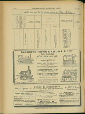 Verordnungs-Blatt für Eisenbahnen und Schiffahrt: Veröffentlichungen in Tarif- und Transport-Angelegenheiten 19031107 Seite: 20