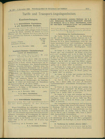 Verordnungs-Blatt für Eisenbahnen und Schiffahrt: Veröffentlichungen in Tarif- und Transport-Angelegenheiten 19031107 Seite: 9