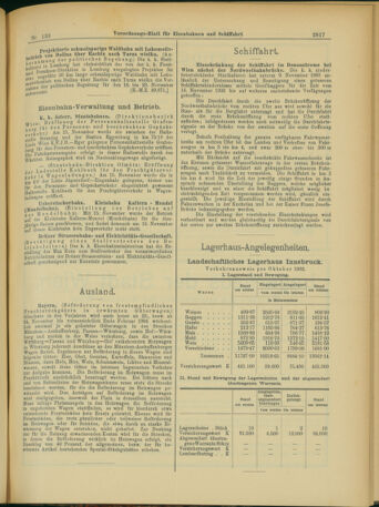 Verordnungs-Blatt für Eisenbahnen und Schiffahrt: Veröffentlichungen in Tarif- und Transport-Angelegenheiten 19031117 Seite: 17