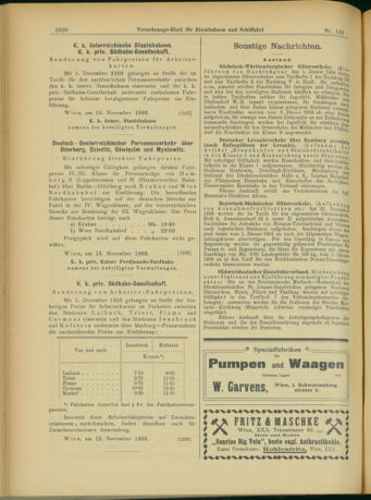 Verordnungs-Blatt für Eisenbahnen und Schiffahrt: Veröffentlichungen in Tarif- und Transport-Angelegenheiten 19031117 Seite: 20