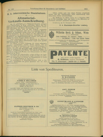 Verordnungs-Blatt für Eisenbahnen und Schiffahrt: Veröffentlichungen in Tarif- und Transport-Angelegenheiten 19031117 Seite: 21