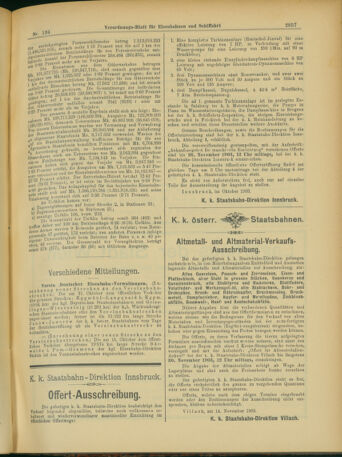 Verordnungs-Blatt für Eisenbahnen und Schiffahrt: Veröffentlichungen in Tarif- und Transport-Angelegenheiten 19031119 Seite: 9