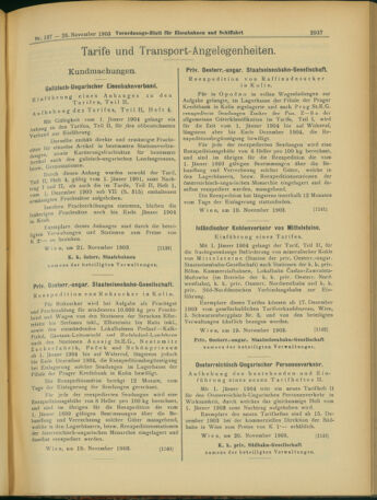 Verordnungs-Blatt für Eisenbahnen und Schiffahrt: Veröffentlichungen in Tarif- und Transport-Angelegenheiten 19031126 Seite: 5