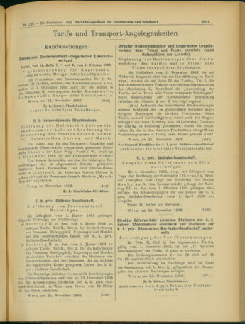 Verordnungs-Blatt für Eisenbahnen und Schiffahrt: Veröffentlichungen in Tarif- und Transport-Angelegenheiten 19031128 Seite: 7