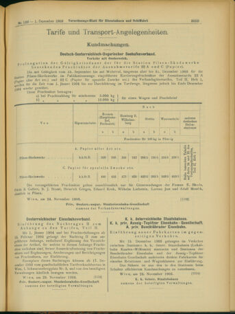 Verordnungs-Blatt für Eisenbahnen und Schiffahrt: Veröffentlichungen in Tarif- und Transport-Angelegenheiten 19031201 Seite: 7