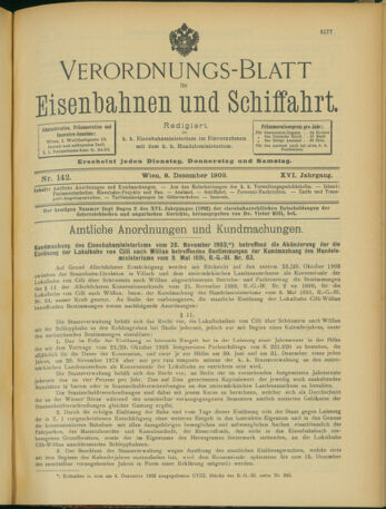 Verordnungs-Blatt für Eisenbahnen und Schiffahrt: Veröffentlichungen in Tarif- und Transport-Angelegenheiten 19031208 Seite: 1