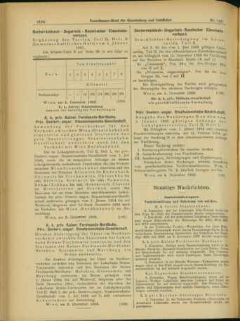 Verordnungs-Blatt für Eisenbahnen und Schiffahrt: Veröffentlichungen in Tarif- und Transport-Angelegenheiten 19031208 Seite: 8