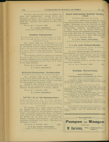 Verordnungs-Blatt für Eisenbahnen und Schiffahrt: Veröffentlichungen in Tarif- und Transport-Angelegenheiten 19031210 Seite: 8