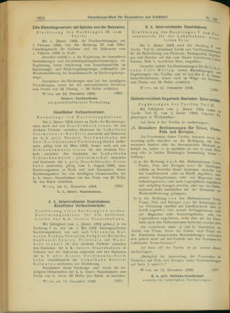 Verordnungs-Blatt für Eisenbahnen und Schiffahrt: Veröffentlichungen in Tarif- und Transport-Angelegenheiten 19031217 Seite: 8