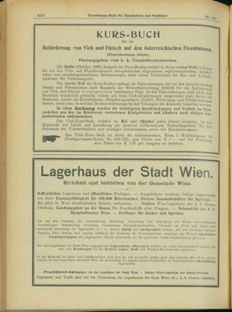 Verordnungs-Blatt für Eisenbahnen und Schiffahrt: Veröffentlichungen in Tarif- und Transport-Angelegenheiten 19031219 Seite: 20