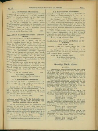 Verordnungs-Blatt für Eisenbahnen und Schiffahrt: Veröffentlichungen in Tarif- und Transport-Angelegenheiten 19031229 Seite: 11