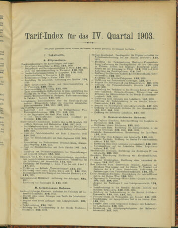 Verordnungs-Blatt für Eisenbahnen und Schiffahrt: Veröffentlichungen in Tarif- und Transport-Angelegenheiten 19031231 Seite: 105