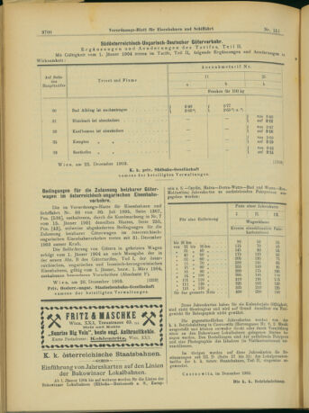 Verordnungs-Blatt für Eisenbahnen und Schiffahrt: Veröffentlichungen in Tarif- und Transport-Angelegenheiten 19031231 Seite: 8