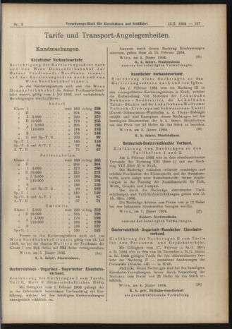 Verordnungs-Blatt für Eisenbahnen und Schiffahrt: Veröffentlichungen in Tarif- und Transport-Angelegenheiten 19040112 Seite: 7