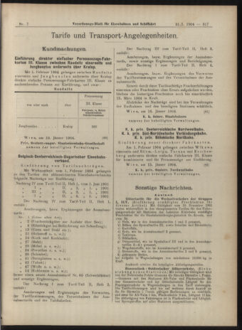 Verordnungs-Blatt für Eisenbahnen und Schiffahrt: Veröffentlichungen in Tarif- und Transport-Angelegenheiten 19040121 Seite: 17