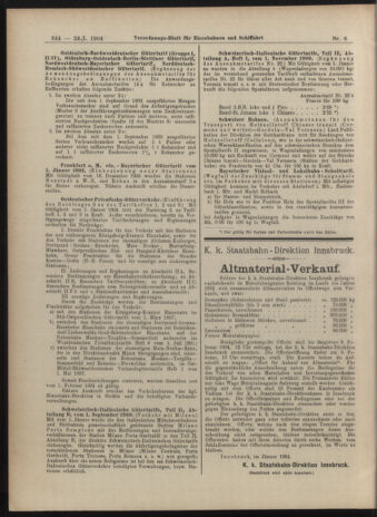 Verordnungs-Blatt für Eisenbahnen und Schiffahrt: Veröffentlichungen in Tarif- und Transport-Angelegenheiten 19040123 Seite: 16