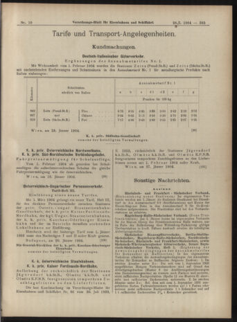 Verordnungs-Blatt für Eisenbahnen und Schiffahrt: Veröffentlichungen in Tarif- und Transport-Angelegenheiten 19040128 Seite: 13