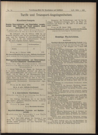 Verordnungs-Blatt für Eisenbahnen und Schiffahrt: Veröffentlichungen in Tarif- und Transport-Angelegenheiten 19040204 Seite: 5