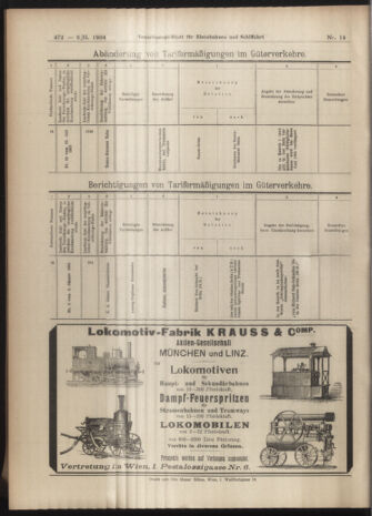 Verordnungs-Blatt für Eisenbahnen und Schiffahrt: Veröffentlichungen in Tarif- und Transport-Angelegenheiten 19040206 Seite: 16