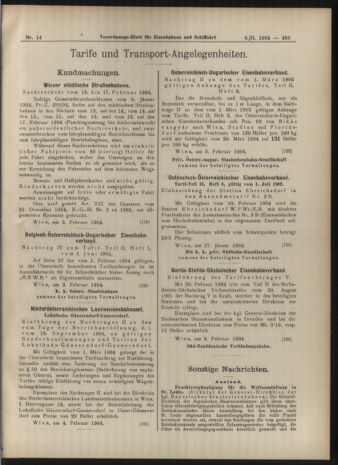 Verordnungs-Blatt für Eisenbahnen und Schiffahrt: Veröffentlichungen in Tarif- und Transport-Angelegenheiten 19040206 Seite: 7