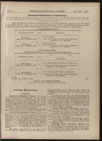 Verordnungs-Blatt für Eisenbahnen und Schiffahrt: Veröffentlichungen in Tarif- und Transport-Angelegenheiten 19040209 Seite: 11