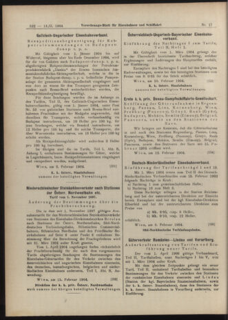 Verordnungs-Blatt für Eisenbahnen und Schiffahrt: Veröffentlichungen in Tarif- und Transport-Angelegenheiten 19040213 Seite: 6