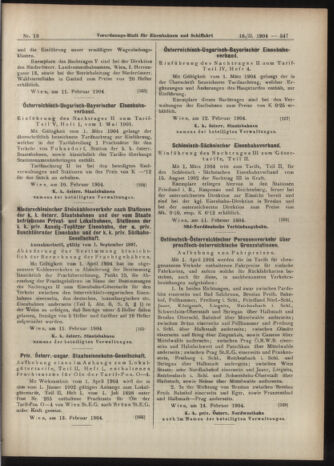 Verordnungs-Blatt für Eisenbahnen und Schiffahrt: Veröffentlichungen in Tarif- und Transport-Angelegenheiten 19040216 Seite: 7