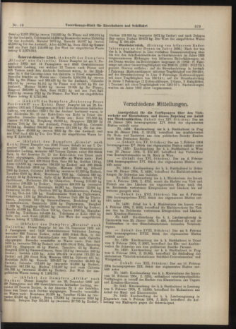 Verordnungs-Blatt für Eisenbahnen und Schiffahrt: Veröffentlichungen in Tarif- und Transport-Angelegenheiten 19040218 Seite: 17