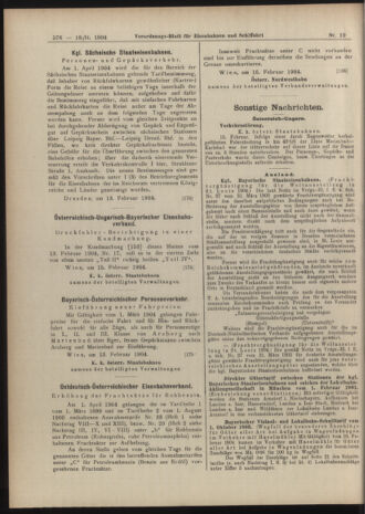 Verordnungs-Blatt für Eisenbahnen und Schiffahrt: Veröffentlichungen in Tarif- und Transport-Angelegenheiten 19040218 Seite: 20