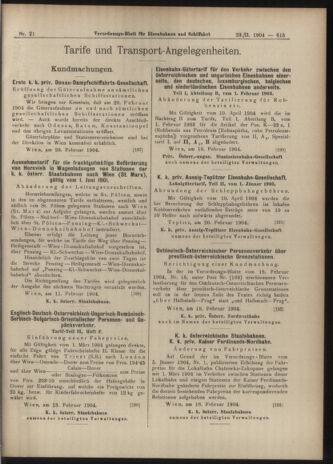 Verordnungs-Blatt für Eisenbahnen und Schiffahrt: Veröffentlichungen in Tarif- und Transport-Angelegenheiten 19040223 Seite: 15