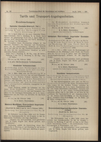 Verordnungs-Blatt für Eisenbahnen und Schiffahrt: Veröffentlichungen in Tarif- und Transport-Angelegenheiten 19040225 Seite: 7