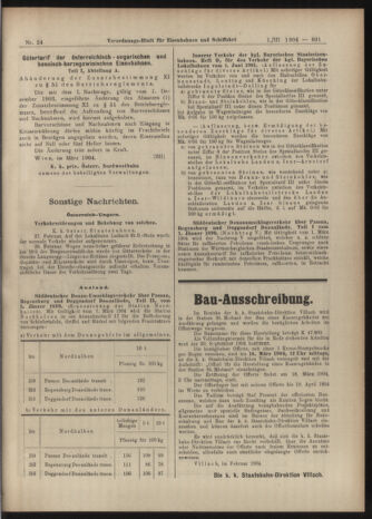 Verordnungs-Blatt für Eisenbahnen und Schiffahrt: Veröffentlichungen in Tarif- und Transport-Angelegenheiten 19040301 Seite: 15