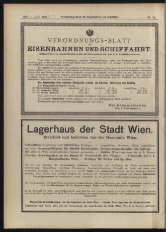 Verordnungs-Blatt für Eisenbahnen und Schiffahrt: Veröffentlichungen in Tarif- und Transport-Angelegenheiten 19040301 Seite: 16